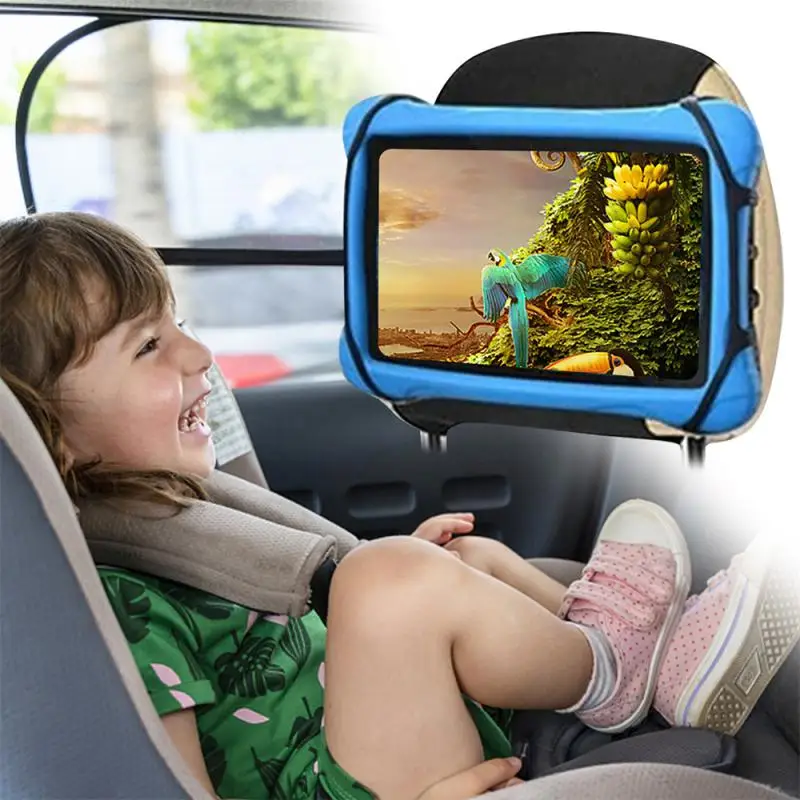 Universal Car Headrest Mount Holder Stretchable Silicone Cover Adjustable Bracket Seat Back for 7-10.5 Inch Tablet Holder Stand images - 6