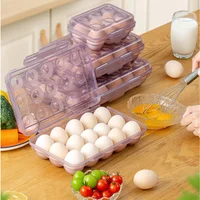 1PC Portable 6/15/24 Grid Egg Storage Box With Lid for Outdoor Picnic, Camping Egg Protector Kitchen Refrigerator Egg Tray Tools 1