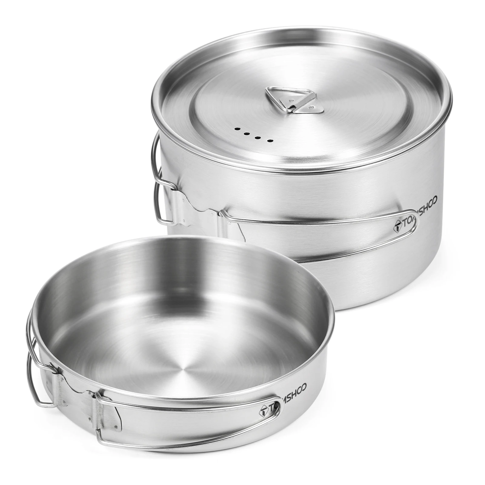 8 pezzi Kit di pentole da campeggio portatili in acciaio inossidabile Set di pentole, padelle e tazze per picnic | Leroy Merlin