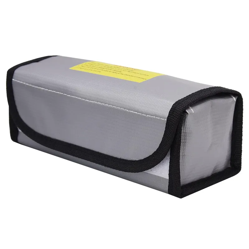 Sac de sécurité ignifuge pour batterie LiPo RC ouvert montrant l'intérieur rembourré