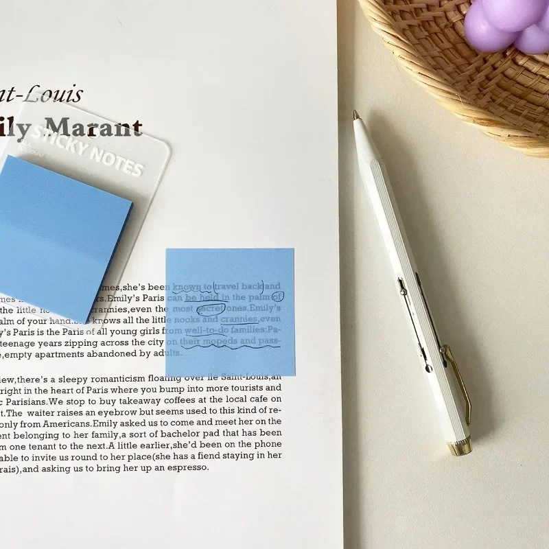 50 Pcs/pack Solid Color Sticky Notes Memo Pad Diary Stationery Flakes Scrapbook Decorative Transparent N Times Sticky 3
