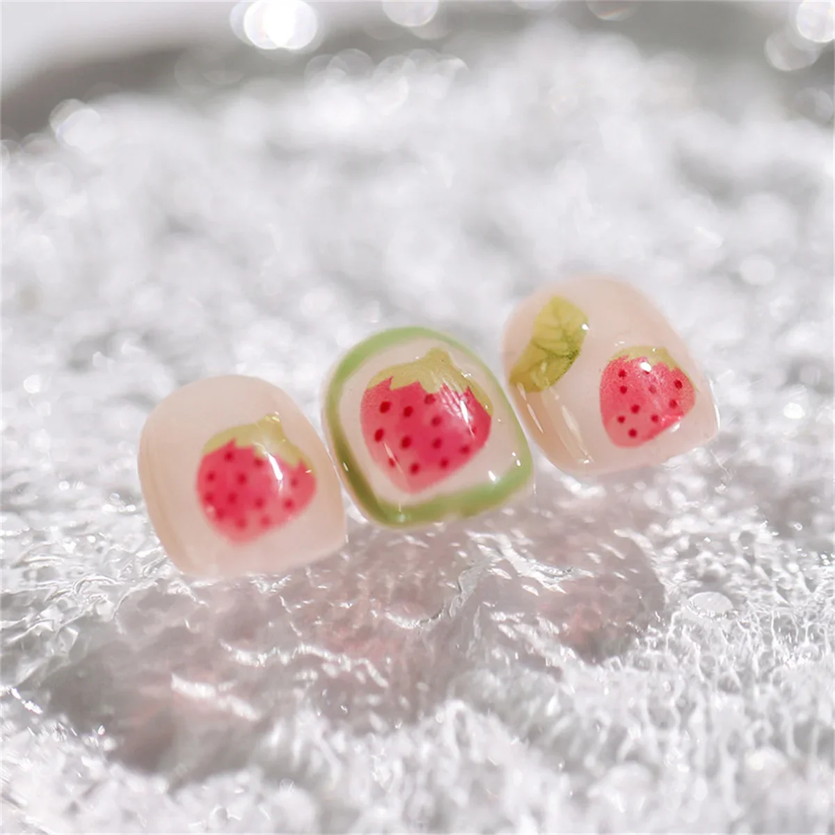1pcs 5D Kawaii Jelly Strawberry Nail Art Stickers Fashion Cartoon Fruit Nail Transfer Slider Decals DIY Decorations Accessories 5