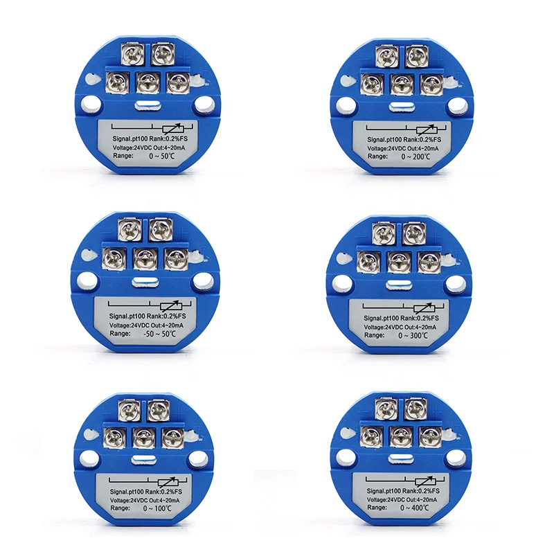 CG PT100 to 4-20mA 0-600 Celsius Thermal Resistance Converter RTD Input 4-20mA Output Head-mounted Temperature Transmitter