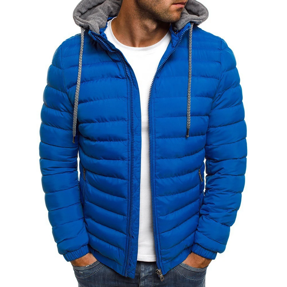 

Новая мужская зимняя утепленная короткая теплая куртка-пуховик с капюшоном на молнии Стеганое пальто повседневная верхняя одежда с карманами мужская хлопковая куртка