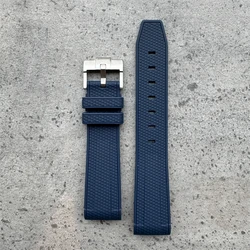 Multicolored Premium Silicone Watch Strap - 20mm High-Quality Rubber Band - 20mm (Dark blue)
