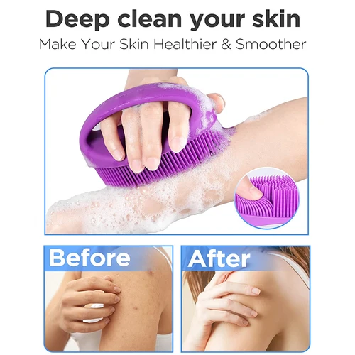 핸드 헬드 바디 샤워 브러쉬 소프트 실리콘 바디 스크러버 브러싱 부드러운 각질 제거 목욕 클렌징 목욕 브러쉬 남성 여성용 2