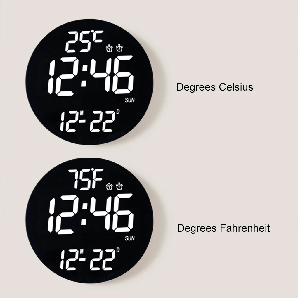 RGB LED Digital Wall Clocks Intelligent Wifi App Control Temperature Date Week Display Multi-functional Electronic Alarm Clock 5