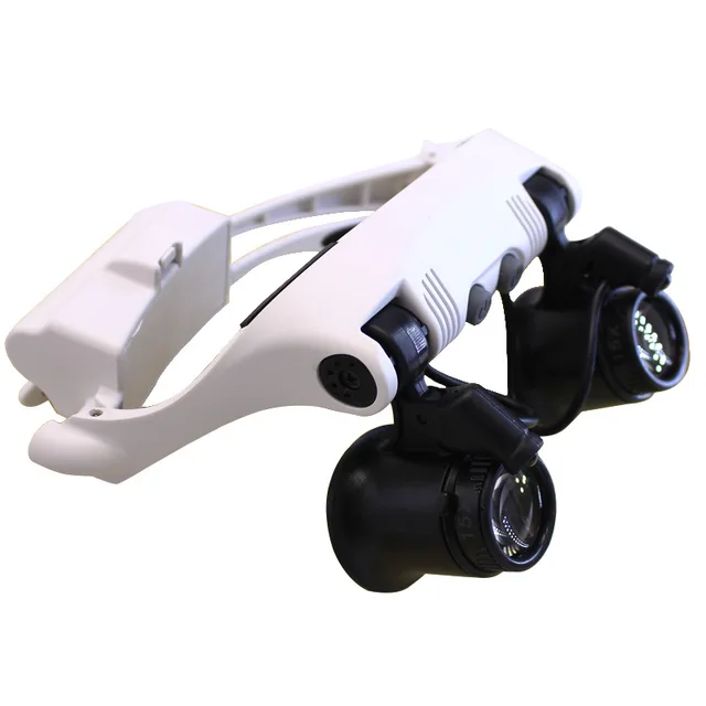 Gafas de aumento 10X 15X 20X 25X lámpara de luz Led lupa de cabeza joyería diadema lupa gafas de ojo gafas de vidrio óptico reparación de herramientas - Imagen 3