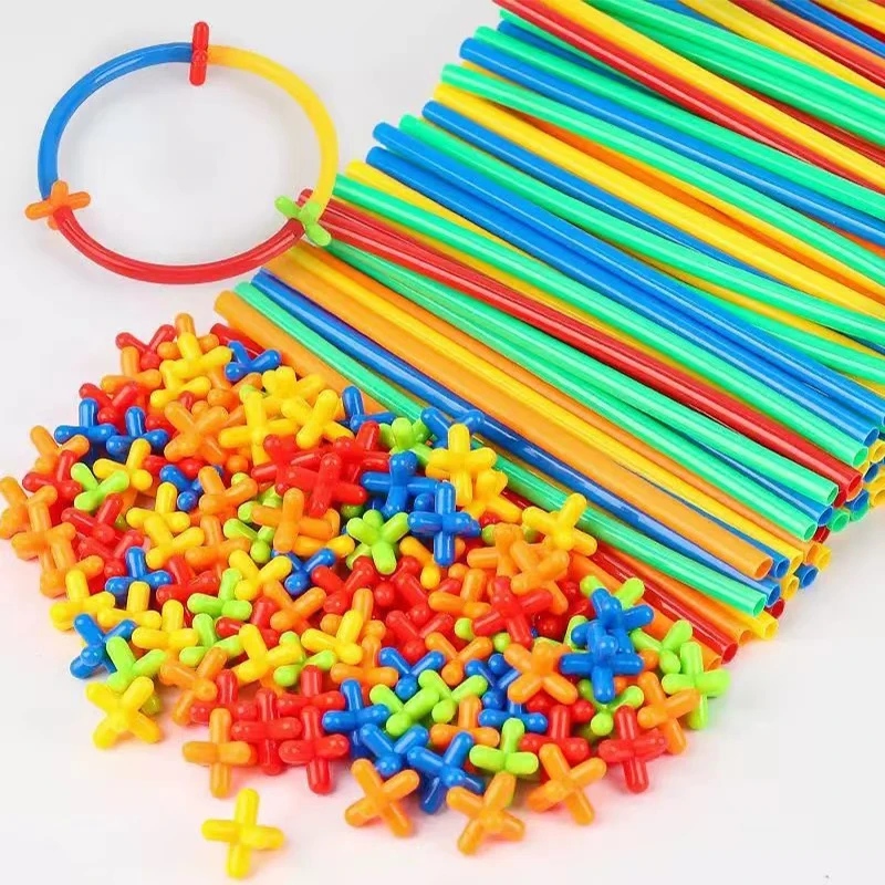 300PCS Connecting Straws Building Kit STEM Blocks Construction Toys For Boys Girls Creative Idea Gifts Educational Montessori