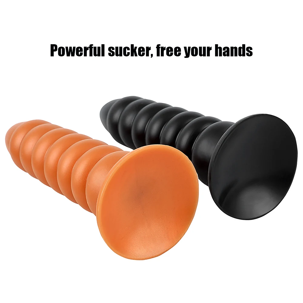 Dildo E Plug Anal De Silicone Com Segmentos Arredondados - JIUAI