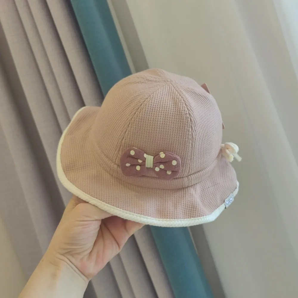 Casual Ruffle Bows Baby Bucket Hat Cute Breathable Fisherman Hat Comfortable Soft Brim Toddler Basin Cap Travel
