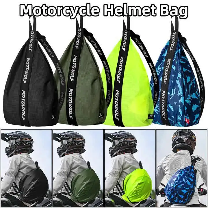 bulk motorcycle helmet bags Seibertron Waterproof Large Capacity Molle Holdercyc quality PVC fabric with a 600D Standard Helmet Bag - black