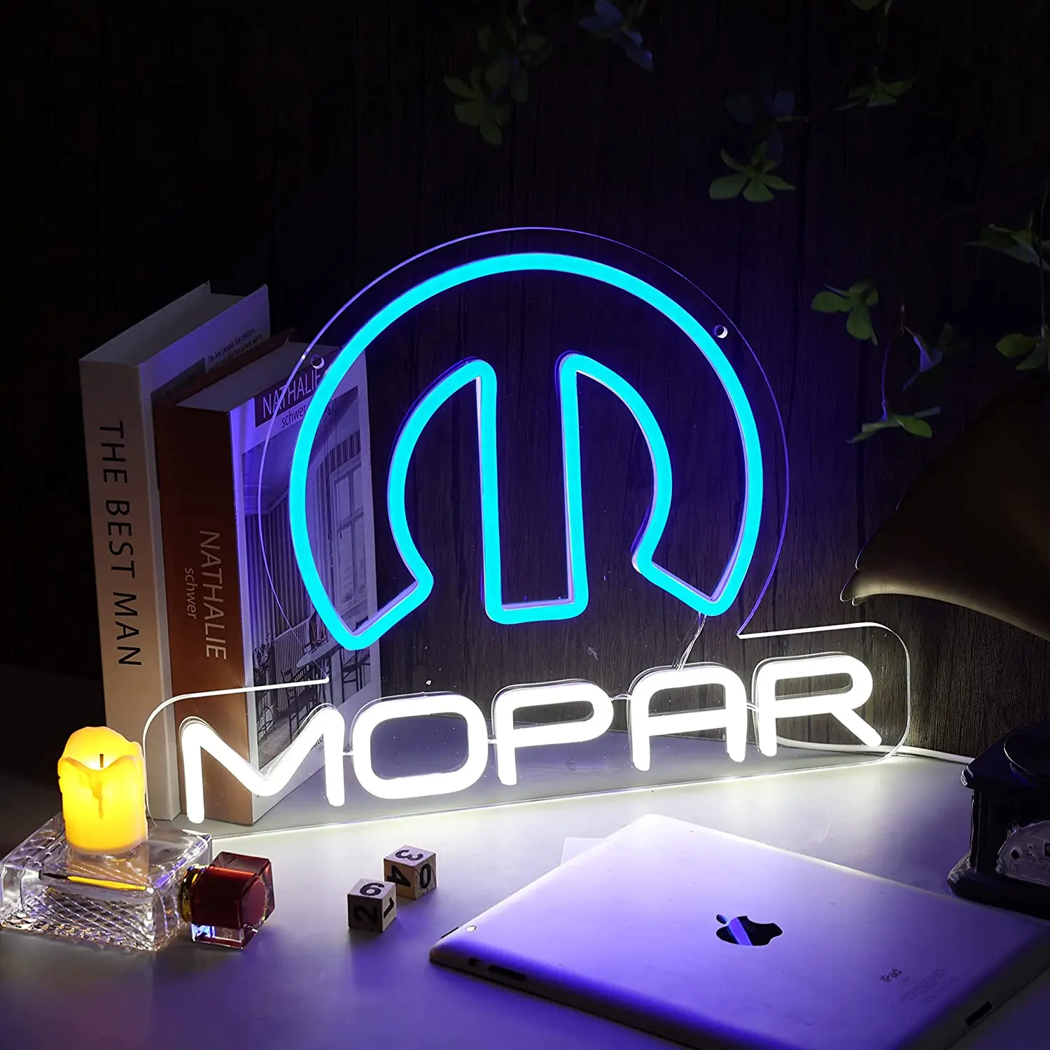 

Mopar Emblem Neon Sign USB Powered for Car Repair Shop, LED Neon Light Sign Dimmable for Auto Retailer Garage Man Cave Decor