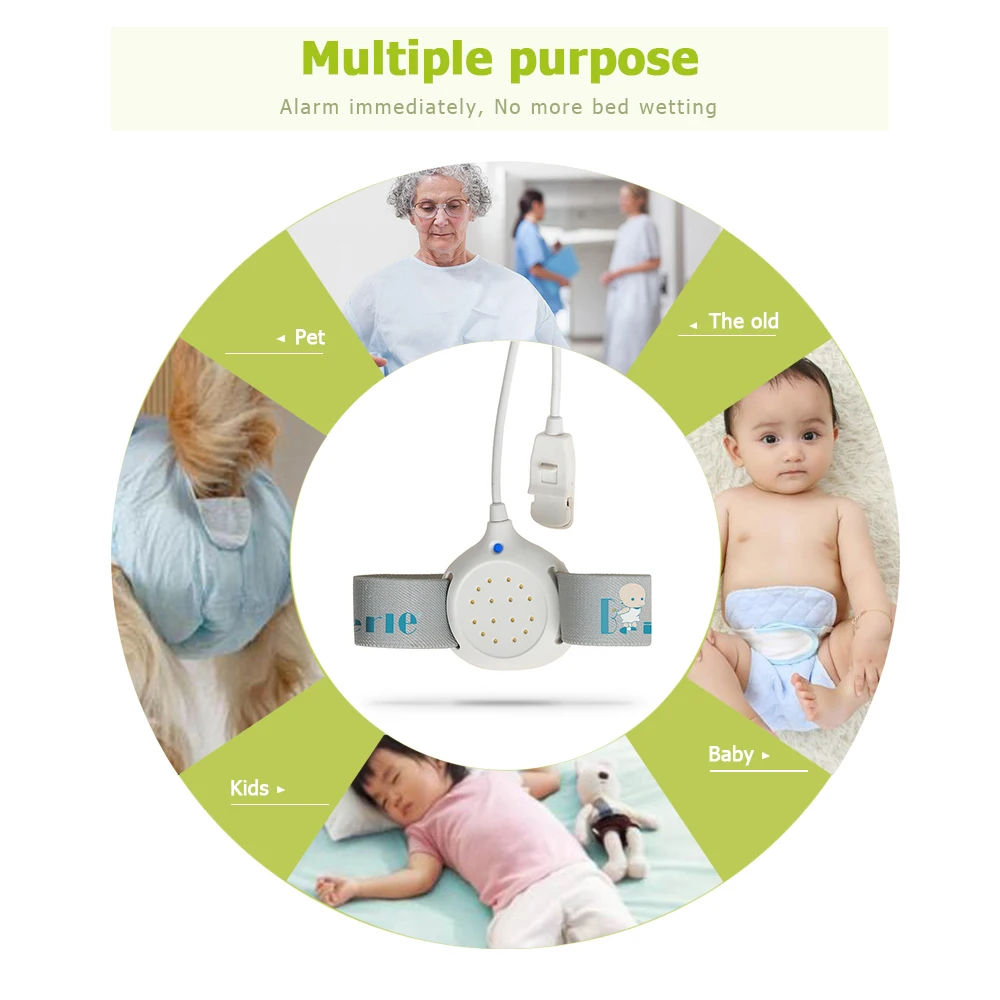 Hot Professional Arm Wear Bed-wetting Sensor Alarm For Baby Toddler Adults Potty Training Wet Reminder Sleeping Enuresis