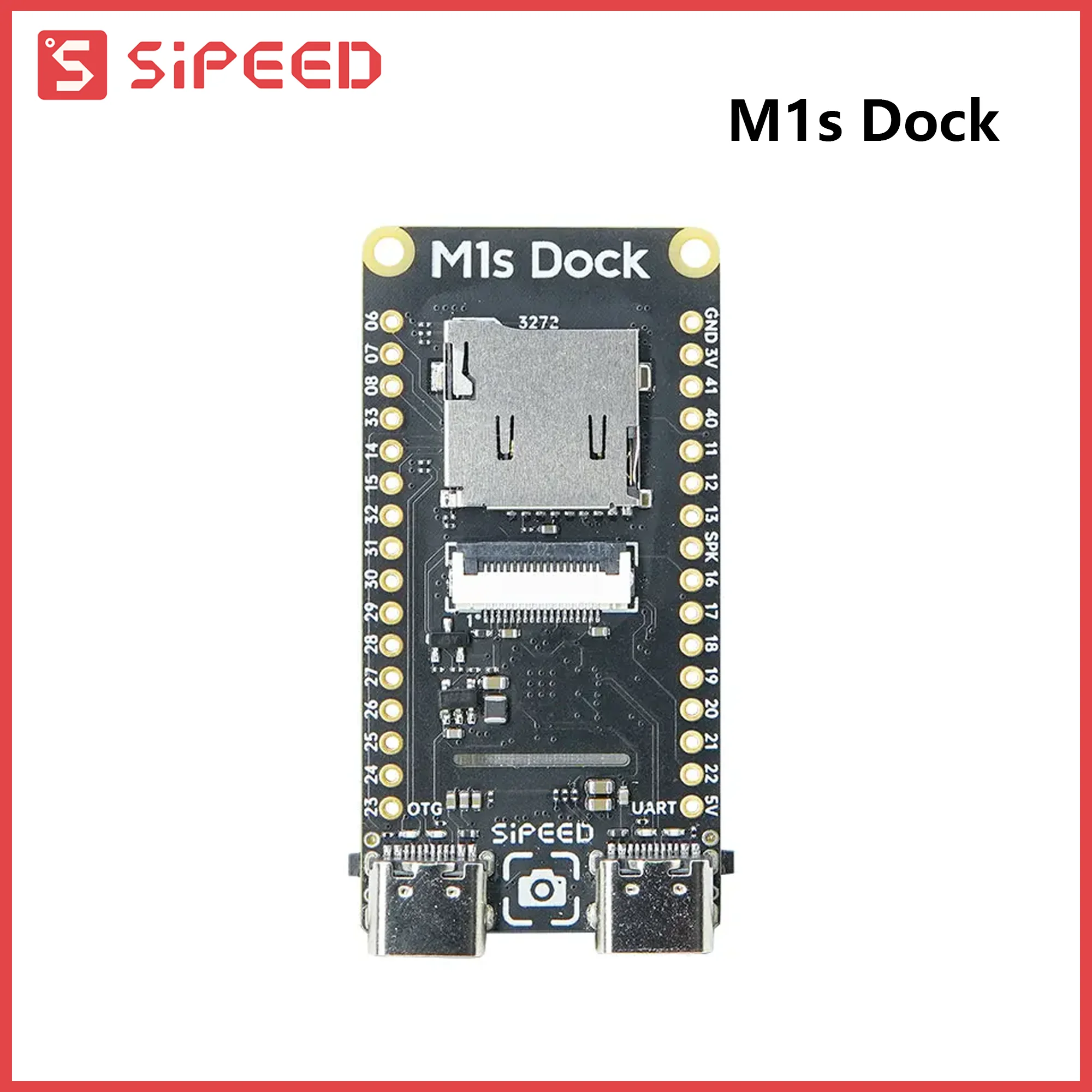 Sipeed Maix M1s Dock tinyML RISC-V Linux AI 開発ボード RISC-V CPU BLAI 100GOPS NPU 内蔵 768KB SRAM 64MB UHS PSRAM 16MB eMMC IoT Edge コンピューティン Sipeed Maix M1s Dock tinyML RISC-V Linux AI Development Board with