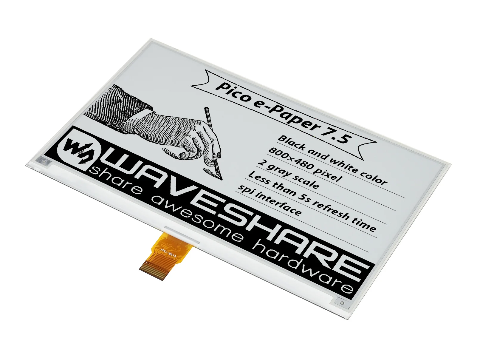 Waveshare 7.5inch E-Paper E-Ink Display Module For Raspberry Pi