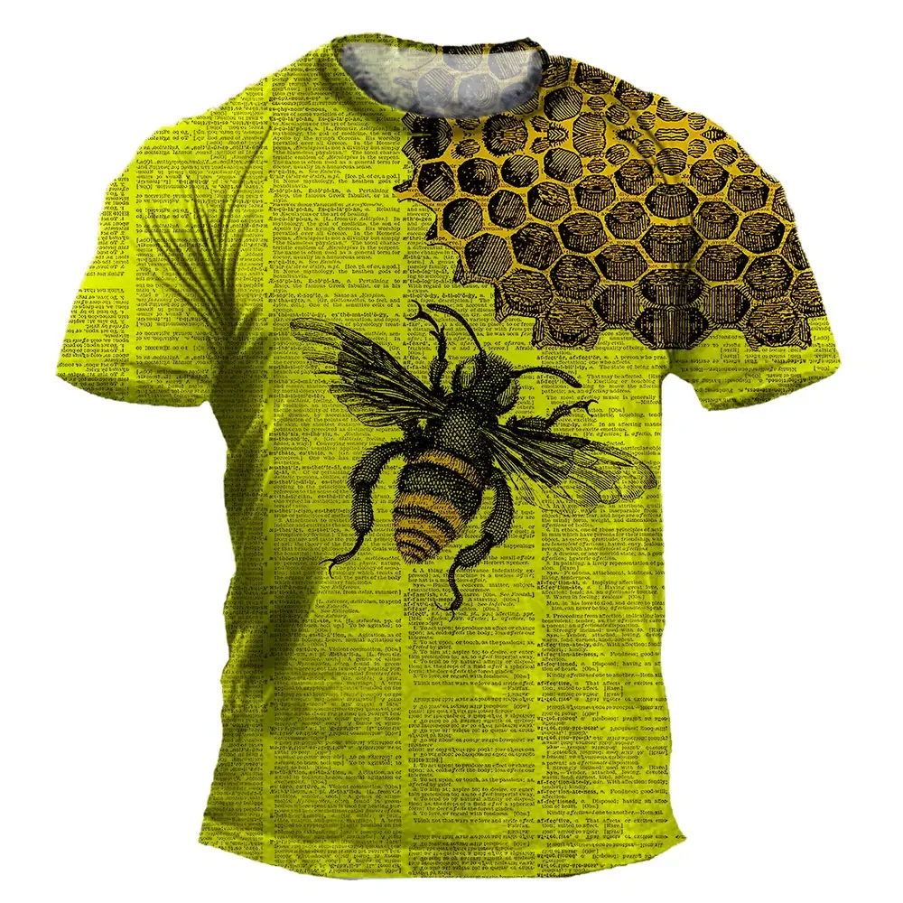 

Summer Bee 3d Printed Men's T-shirt Street Casual Sports Oversized T-shirt for Men and Women Can Be Simple Fashion Urban Top