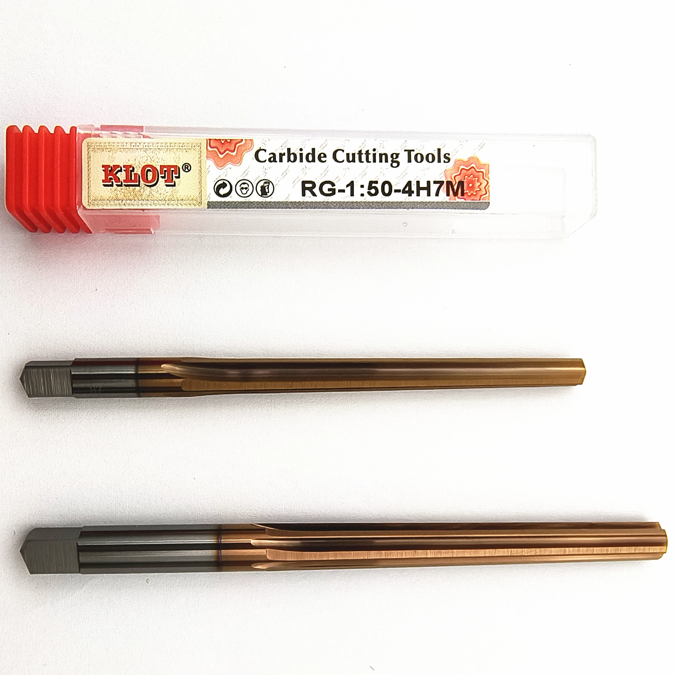 KLOT HRC60 TiCN Coated Solid Carbide Chucking Hand 1:50 Taper Reamer Pin reamer 2 2.5 3 4 5 6 7 8 9 10 12mm H7 Straight Flute 3