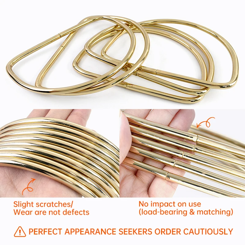2/4/10Pcs Metal D Ring 9/11cm Bag Handles Purse Frame Women's Handbags Woven-bag Handle DIY Hardware Accessories Making Bags