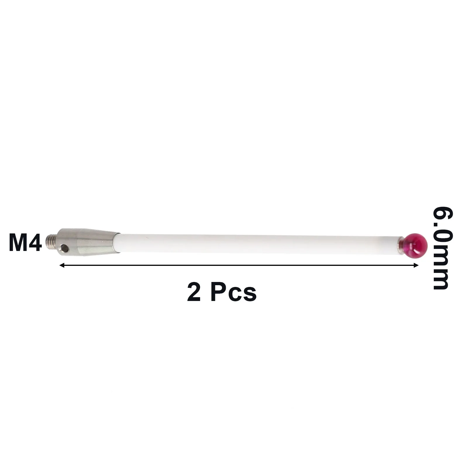 

Renishaw A50003712 CMM Probe Stylus, 2Pcs Ball Tip 6mm, Ceramic Stem 100mm Fine Surface Compatibility, Built in Crash Protection