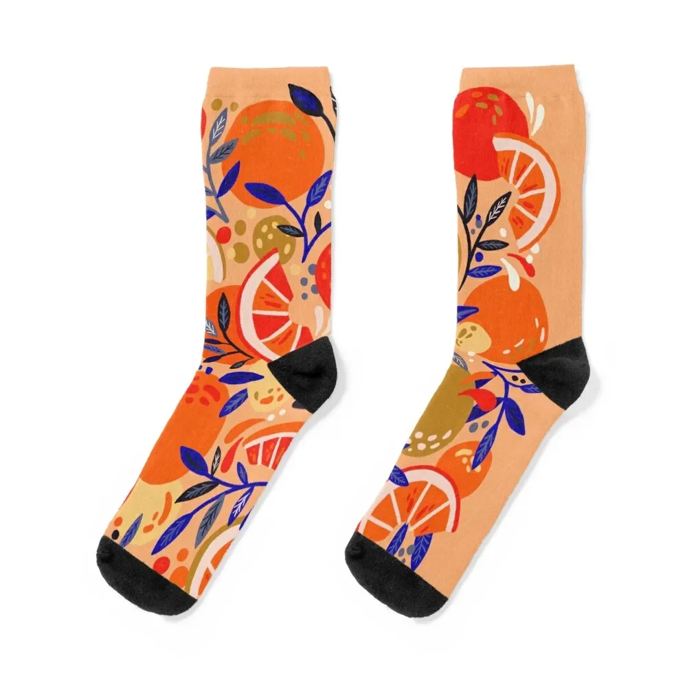 

Fresh Citrus Mesh – Orange Socks luxe christmass gift Socks Girl Men's