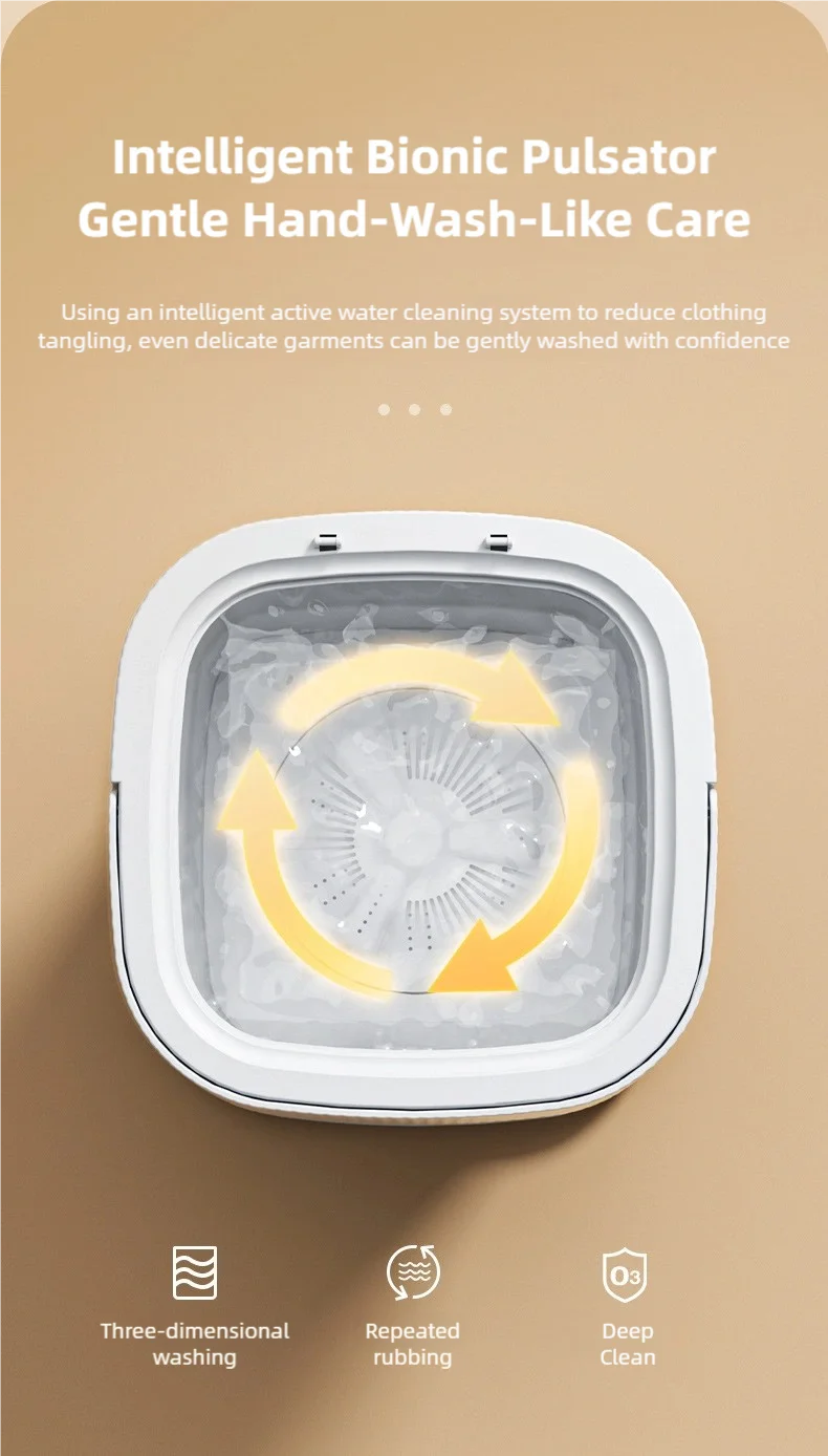 11L Portable Compact Folding Washing Machine With Timed Spin Dry Function For Socks, Underwear, And Lingerie Cleaning