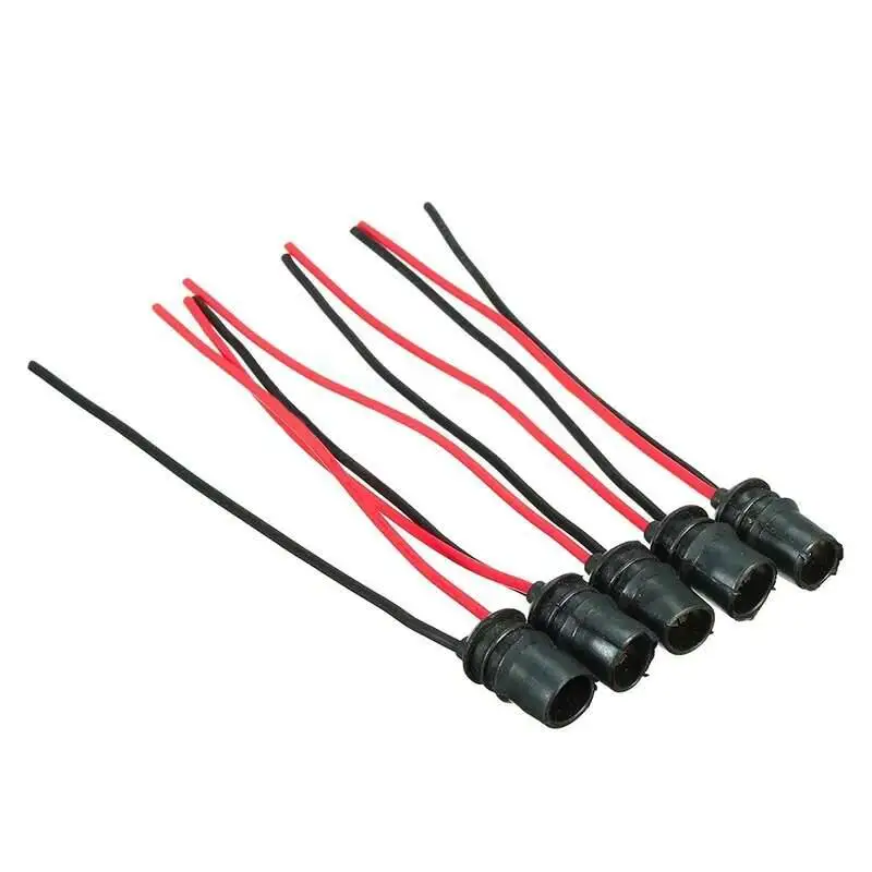 LED Lamp Bulb Base 10Pcs T10 W5W Wedge Light Socket Connector Extension Replacement Car Parts