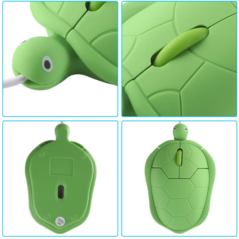 【Be worth】 Green Turtle 2.4G Wired/wireless Mouse Mute Button 1600DPI Auto Sleep Mini Mouse Suitable for Computers Laptops.