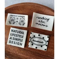 20 styles d'étiquettes tissées en coton, étiquettes en tissu imprimées sur mesure, patchs de dessins animés colorés pour vêtements DIY, étiquettes à coudre faites à la main 5