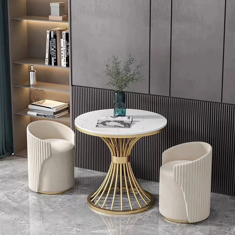 Modern Living room  marble coffee table INS Round small Sofa side table balcony Coffee Corner hall negotiation reception table