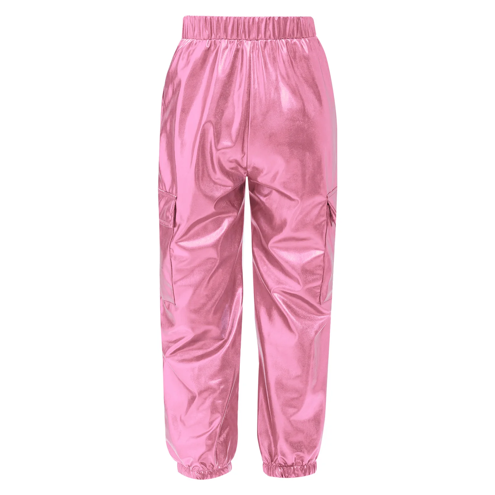 Jungen Mädchen Hip Hop Jazz Street Dance Hosen Mode Metallic Glänzenden Elastischen Bund Hosen Skateboard Leistung Kostüm – Detail 4
