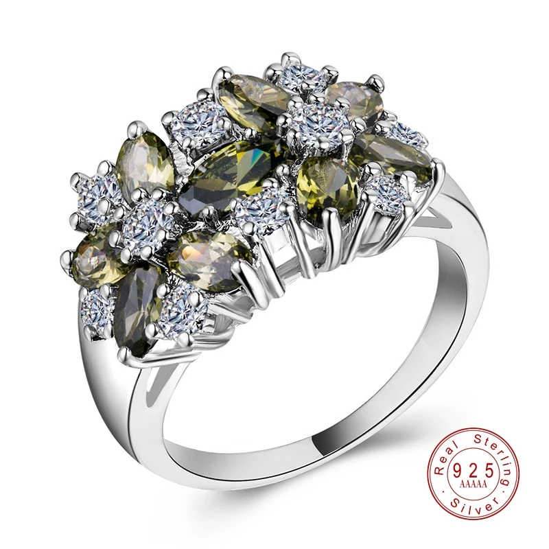 925 Silver Rings for Women Girls Brilliant CZ Crystal Wedding Engagement Jewelry silver ring wedding rings wedding ring finger ring