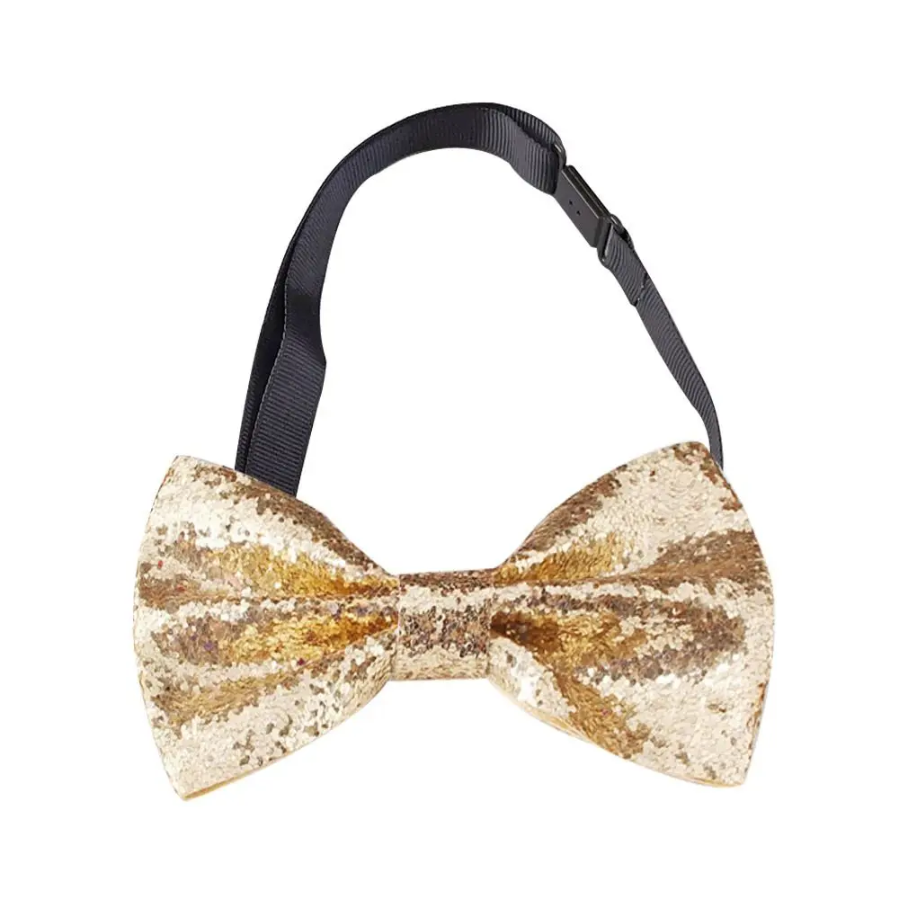 Shiny Paillette Sequins Bowtie Adjustable Dance Bowknot Stage Performance Tie Neck Decoration Men's Suit Lapel Flowers Party