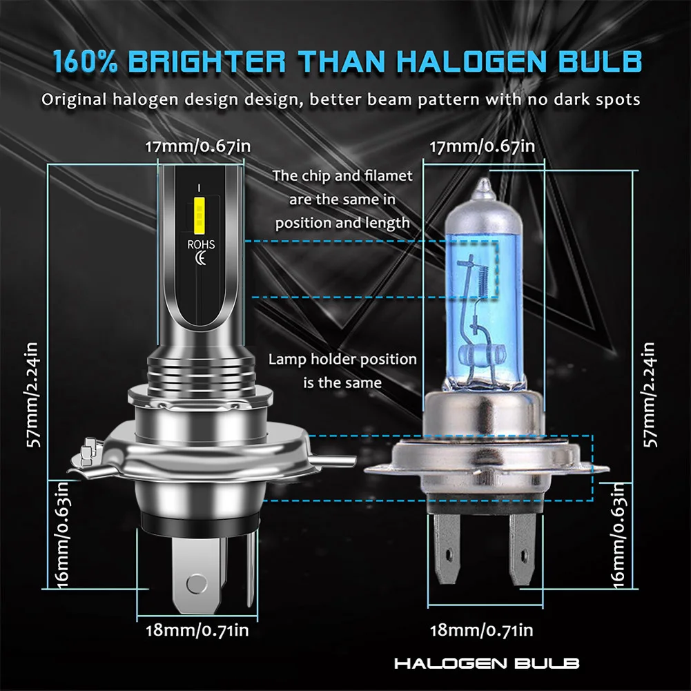 Car fog light bulb H4 lamp fog light headlights led diodes lamps  lights bulbs super bright motorcycle bulbs white fog lights