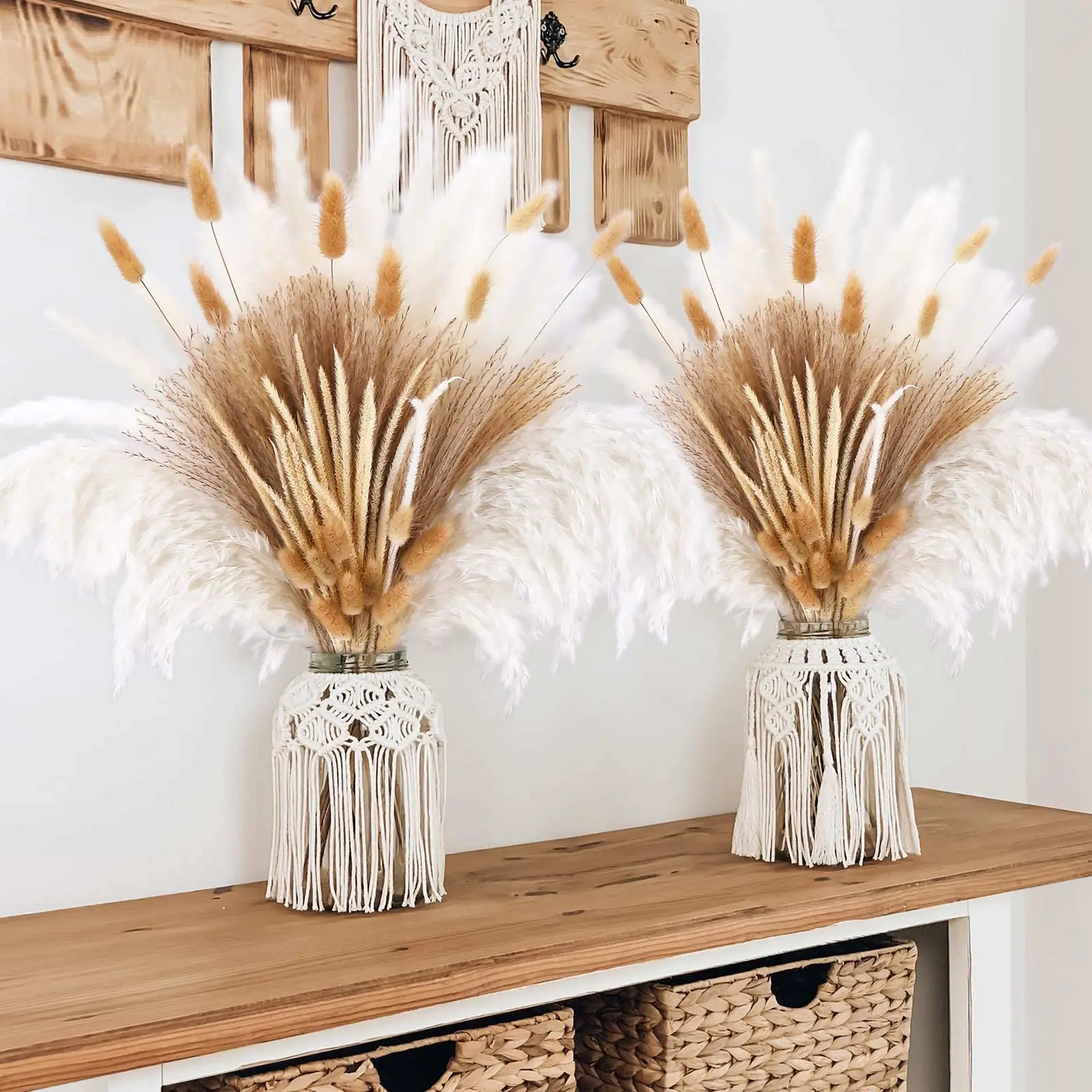 

Natural Dried Pampas Grass Decor Boho Home Decor Fluffy Dried Flowers Bouquet Pampas Grass Wedding Party Living Room Decor
