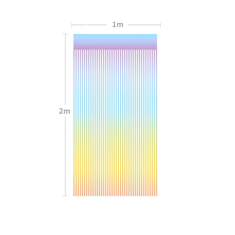 200CM 그라디언트 색상 캔디 컬러 비 실크 커튼 파티 생일 장소 장식 멀티 컬러 마카롱 컬러 배경 벽