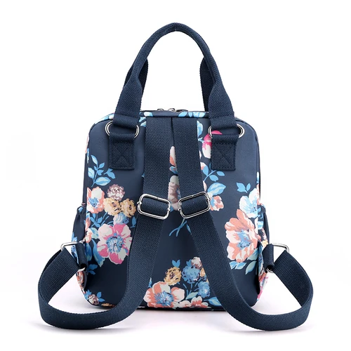 패션 꽃 패턴 여성 작은 배낭, 고품질 방수 패브릭 쇼핑 배낭, 예쁜 스타일 소녀 데이팩, SAC 3
