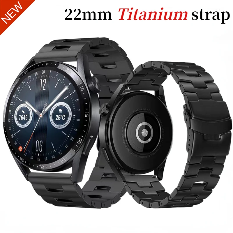 

The popular luxury 22mm titanium strap works with the Samsung Galaxy Watch 3 Gear S3/ Huawei Watch 3 GT3 Pro
