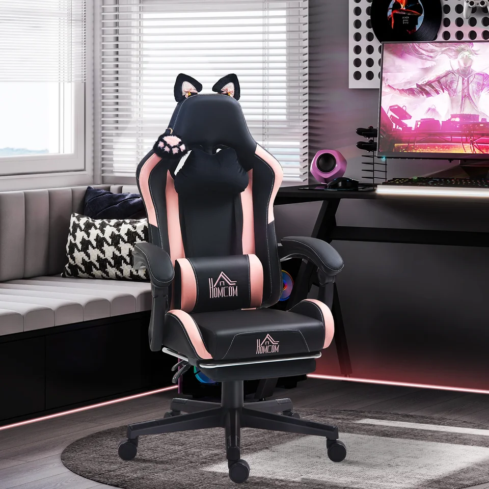 Silla Escritorio HOMCOM Silla Gaming Reclinable Silla Gamer