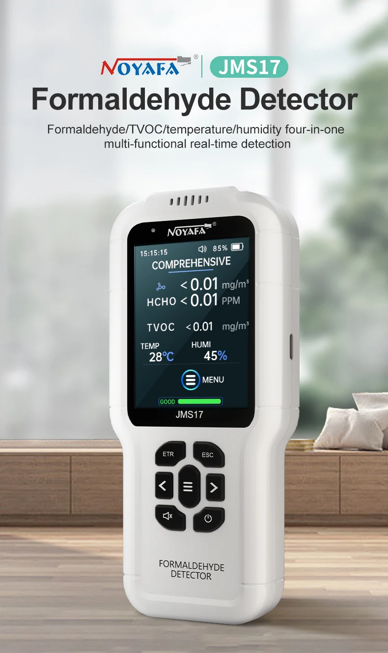 4in1 Gas Detector Multi Function Monitor JMS17 Air Quality Tester Analyzer HCHO