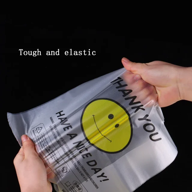 50 pièces sac en plastique 3 tailles sacs de stockage des aliments avec poignée supermarché épicerie sac à provisions utile panier de rangement de cuisine 4