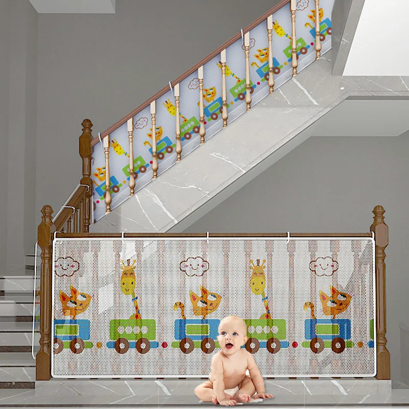 Durable Baby Safety Barrier Stair Fence Cartoon Stair Children Protection Net Child Safety Barrier Balcony Baby child safety net baby safety gate