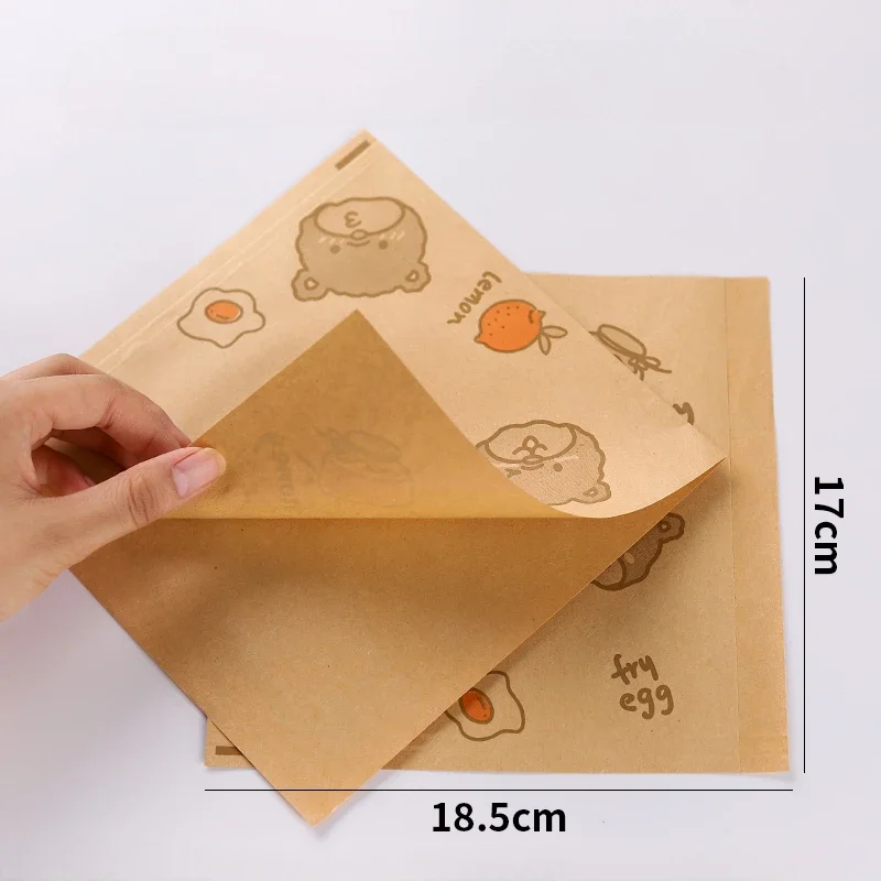 Dim Sum Food Wrapping Paper Breakfast Burrito Toast Sandwich Oil Proof Paper Baking Household Disposable Food Wrapping