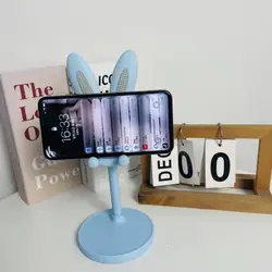Charming Pink Rabbit Cartoon Adjustable Desktop Phone Stand (Blue)