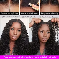 Perruques sans colle 5x5 en cheveux humains, prêtes à porter, Deep Wave, 13x4 13x6, perruque frontale en dentelle HD transparente, Water Wave, bouclées 5