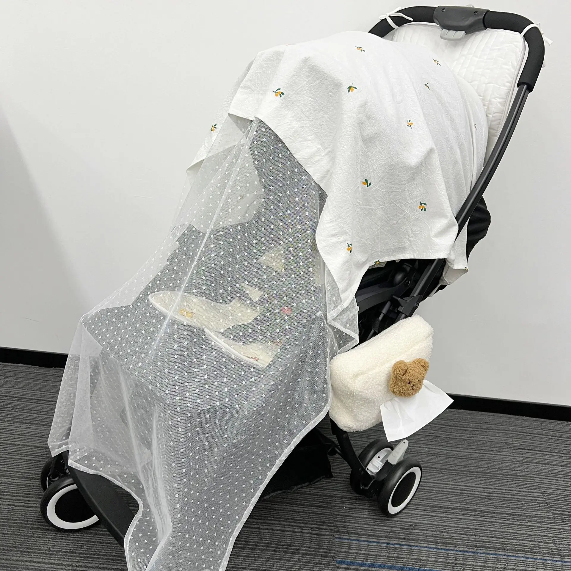 baby stroller cover for rain Stroller Sunshade Canopy with Mosquito Net Insect Shield Netting Anti-UV Baby Stroller Sun Visor Infant Carriage Canopy Covers baby stroller accessories baby bottle rack	 Baby Strollers