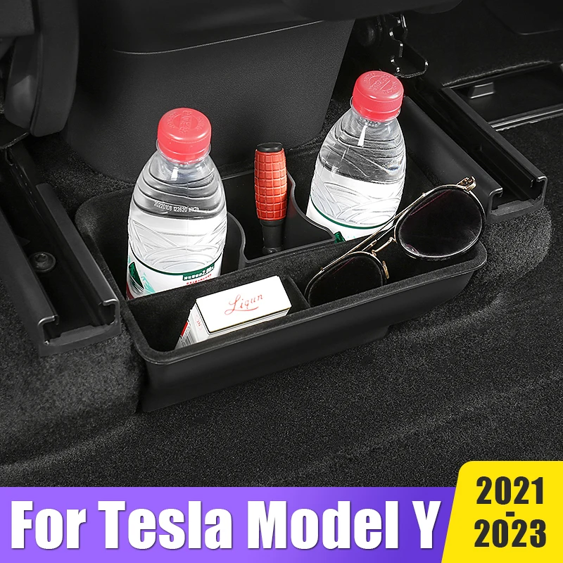 

New Car Accessories For Tesla Model Y ModelY 2021 2022 2023 ABS Under Seat Storage Box Organizer Case Hidden Drawer Type Holder