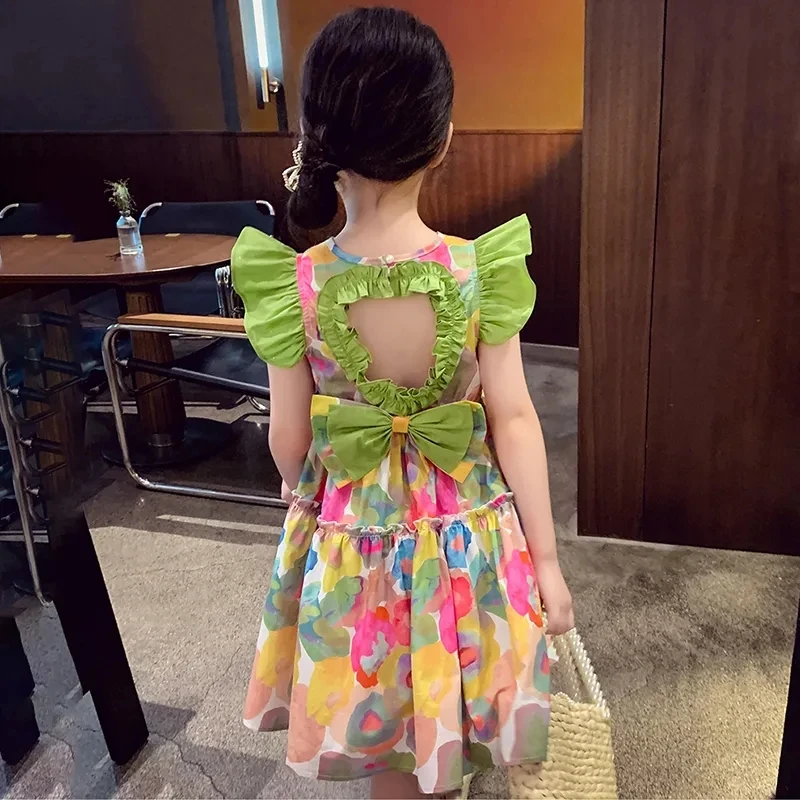 

3-14 Years Toddler Kids Sleeveless Dresses for Girls Summer Floral Princess Dress Toddler Baby Outfits