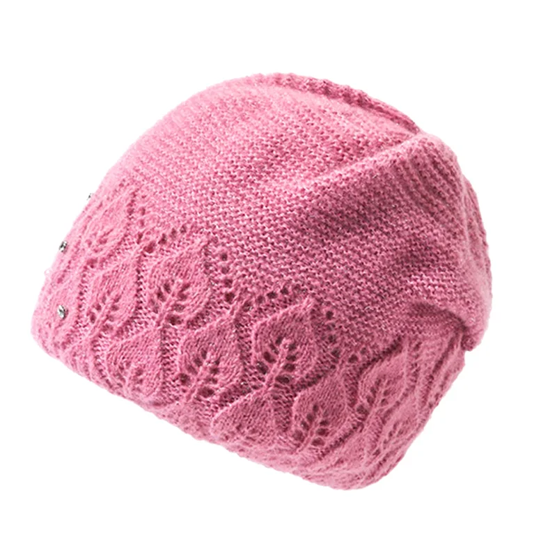 Elegante Winter Hut Weibliche Plus Veet Gestrickte Visiere Hüte Für Frau Mama Oma Kappe Herbst Mode Skullies Beanies_voghion.com
