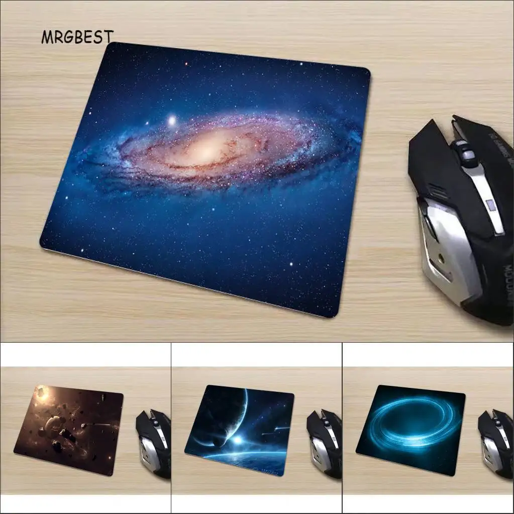 Коврик для мыши 22x1 8/25x2 0/29x25 см, высококачественный резиновый Настольный коврик, нескользящий коврик, коврик с рисунком космической Галактики для украшения дома и стола
